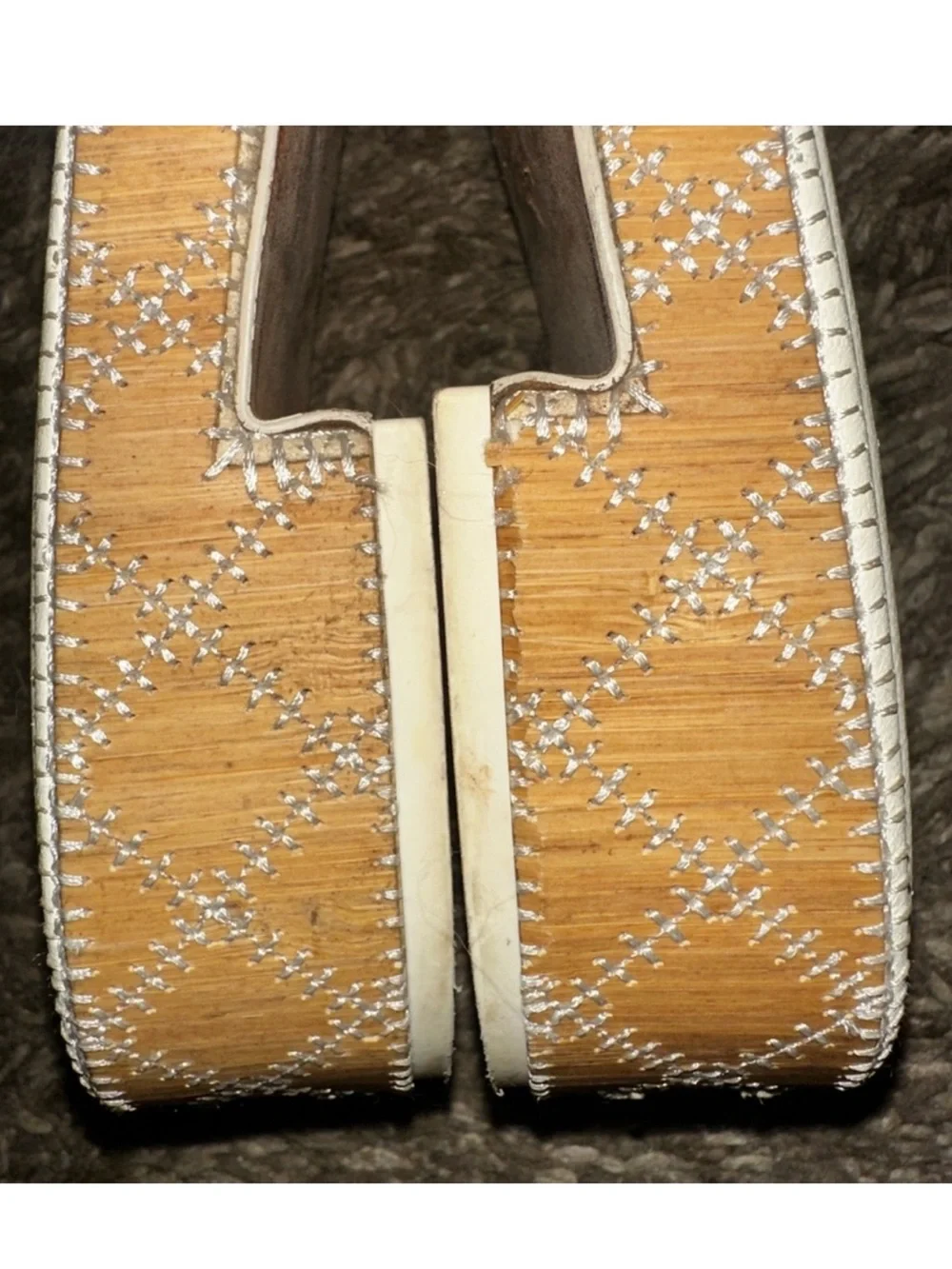 Chanel White Fur Slide Sandals Size 38.5